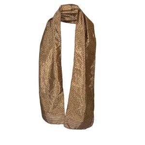 Beautiful women Vintage style Silky Scarf Paisley Print Brown Orange Accent